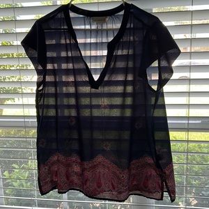 Sheer navy blue blouse